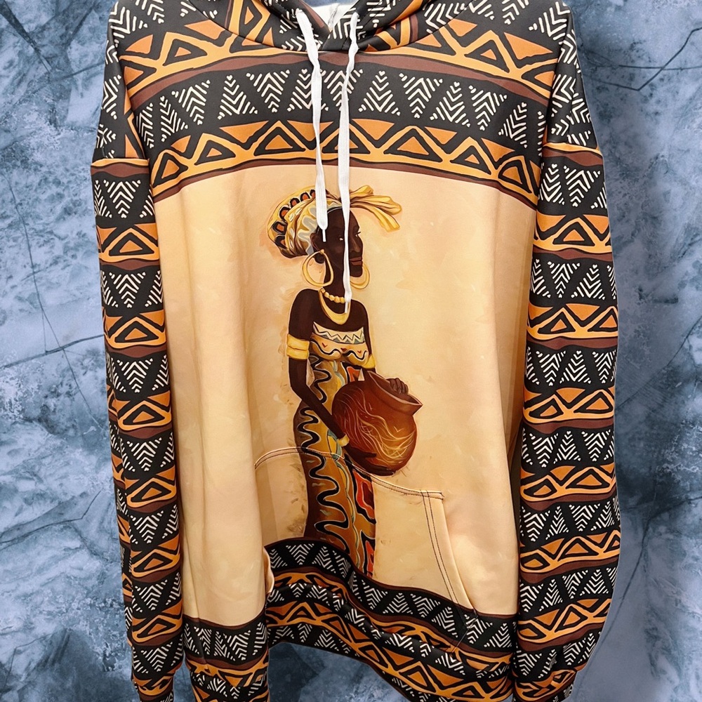 African Art Print‎ Hoodie Tribal Graphic Pullover